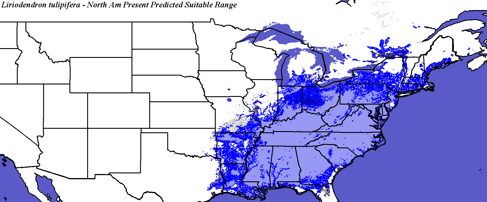 Home Range Shifts for Liriodendron_tulipifera Predicted Under Climatic ...